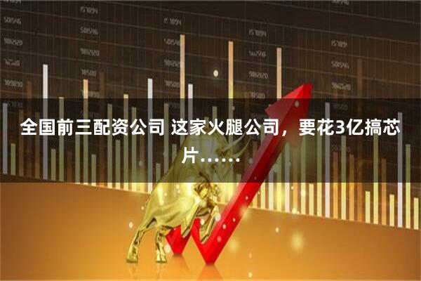 全国前三配资公司 这家火腿公司，要花3亿搞芯片……