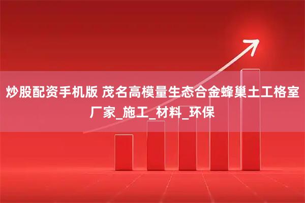 炒股配资手机版 茂名高模量生态合金蜂巢土工格室厂家_施工_材料_环保